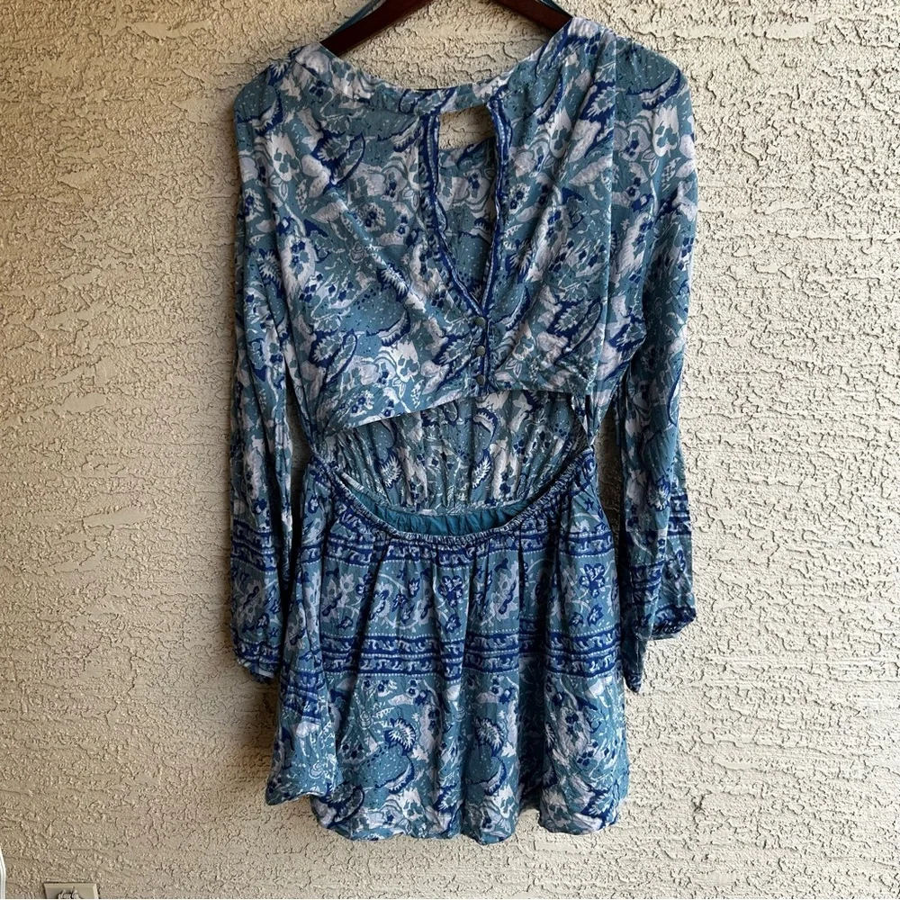 Free People Silver Sun Mini Dress Boho Festival Beach Party - Picture 8 of 15